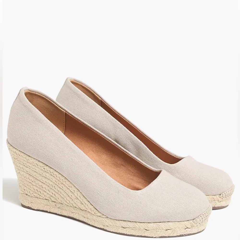 J. Crew Canvas espadrille wedges